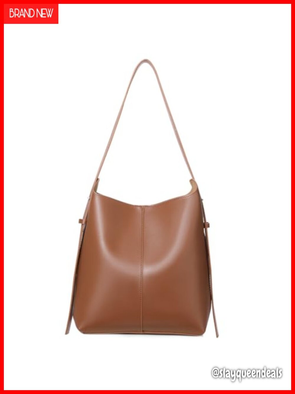 Vegan Leather Bucket Bag Large Tote Crossbody Women